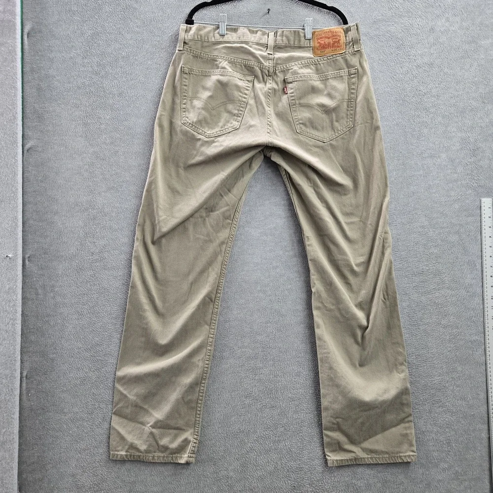Levi's 559 Men Pants 36X34‎ Brown Relaxed Straight Button Rivet Twill 33